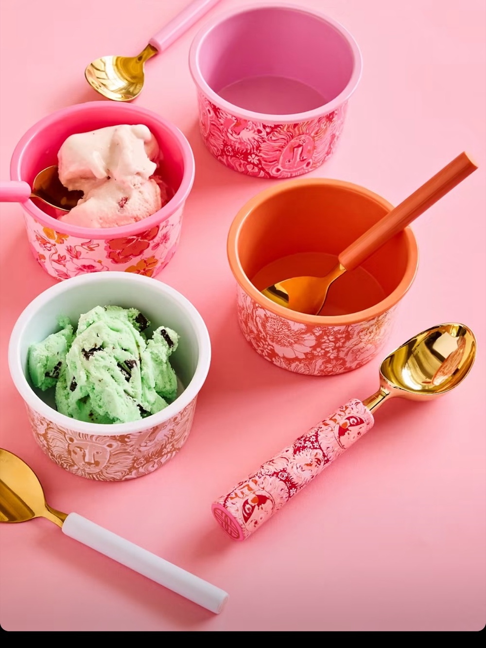 NWT Lilly Pulitzer Ice Cream Scoop and Cup Set